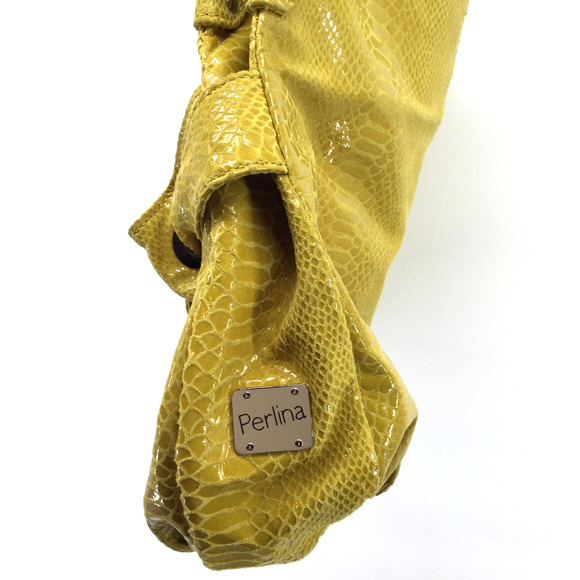 Perlina Yellow Snake Shoulder Bag - Picture 3 of 8